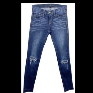 Flying Monkey Jean Let Out - Mid Rise Ankle Skinny W Distressed Hem